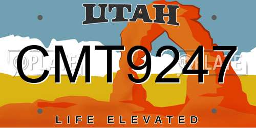 CMT9247 Utah License Plate