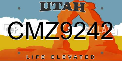 CMZ9242 Utah License Plate