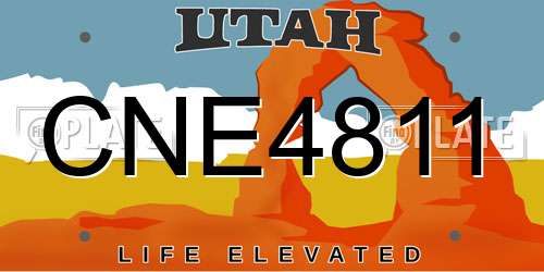 CNE4811 Utah License Plate