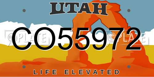 CO55972 Utah License Plate
