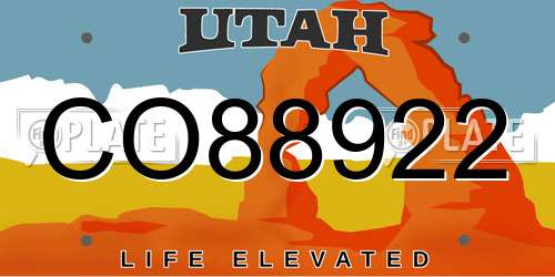 CO88922 Utah License Plate