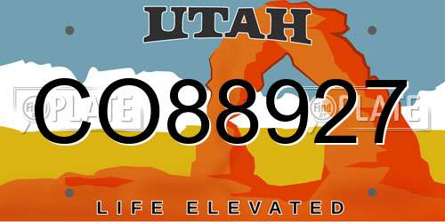 CO88927 Utah License Plate
