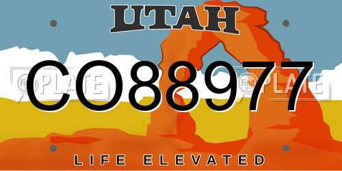 CO88977 Utah License Plate
