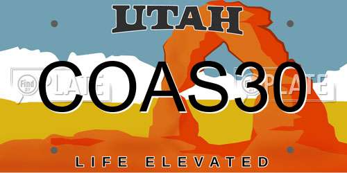 COAS30 Utah License Plate