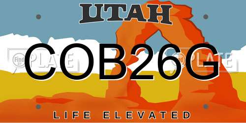 COB26G Utah License Plate
