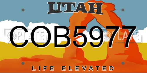 COB5977 Utah License Plate