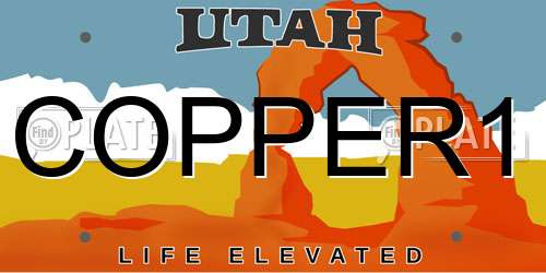 COPPER1 Utah License Plate