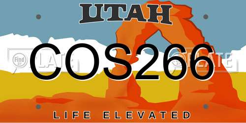 COS266 Utah License Plate