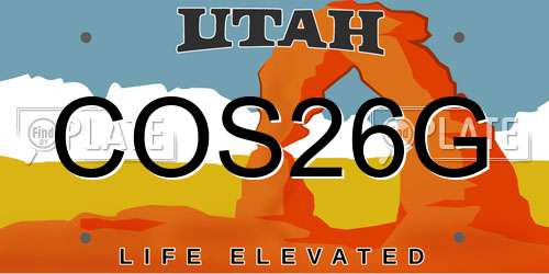 COS26G Utah License Plate