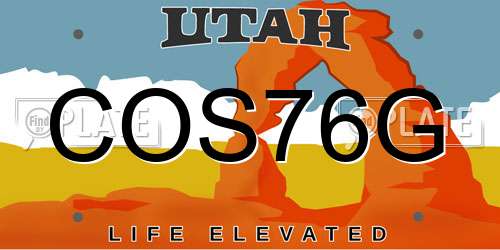 COS76G Utah License Plate