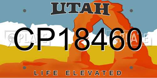 CP18460 Utah License Plate