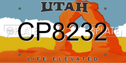 CP8232 Utah License Plate