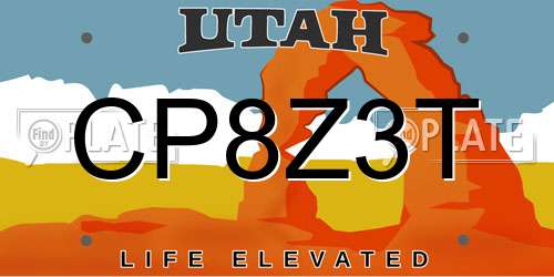 CP8Z3T Utah License Plate