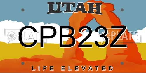 CPB23Z Utah License Plate