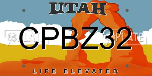 CPBZ32 Utah License Plate