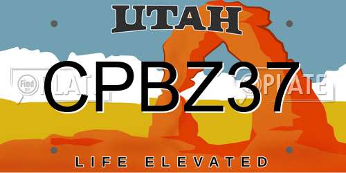 CPBZ37 Utah License Plate