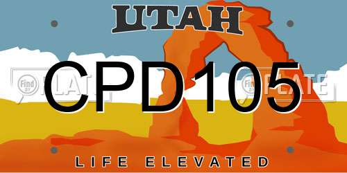 CPD105 Utah License Plate