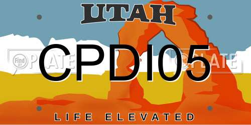CPDI05 Utah License Plate