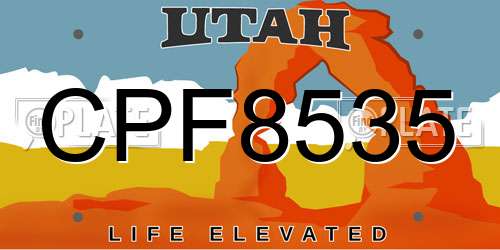 CPF8535 Utah License Plate