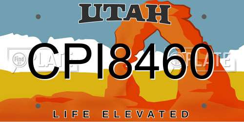 CPI8460 Utah License Plate
