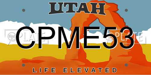 CPME53 Utah License Plate