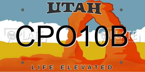 CPO10B Utah License Plate