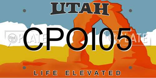 CPOI05 Utah License Plate