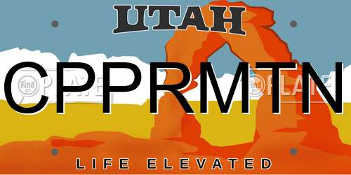 CPPRMTN Utah License Plate