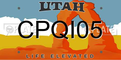 CPQI05 Utah License Plate