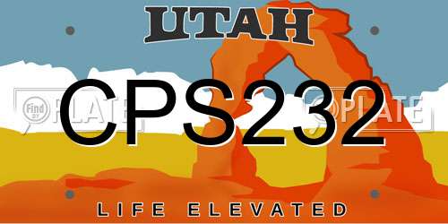 CPS232 Utah License Plate