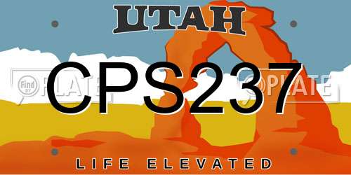 CPS237 Utah License Plate