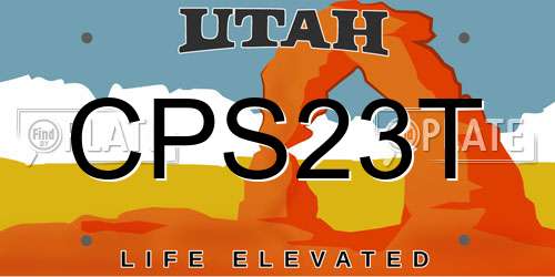 CPS23T Utah License Plate