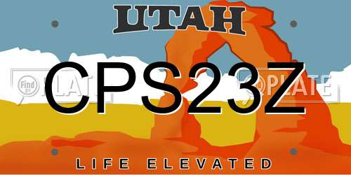CPS23Z Utah License Plate