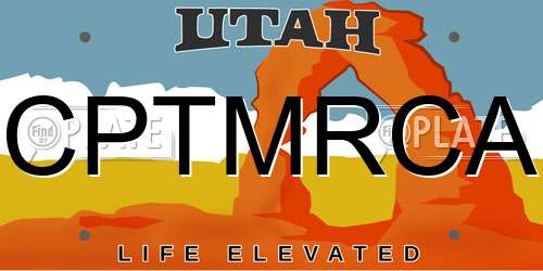 CPTMRCA Utah License Plate