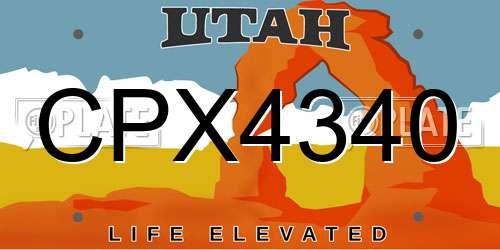 CPX4340 Utah License Plate