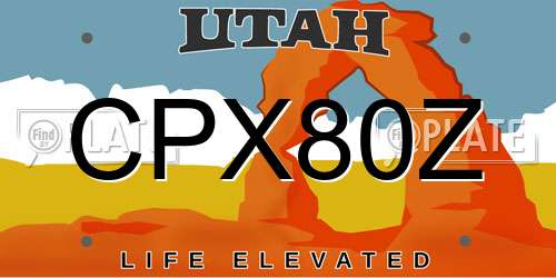 CPX80Z Utah License Plate