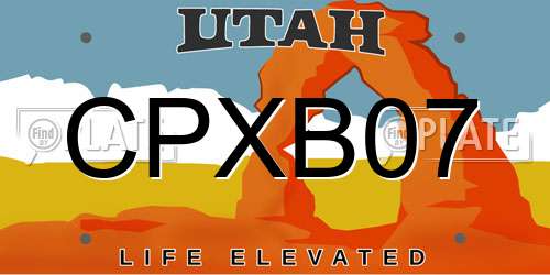 CPXB07 Utah License Plate