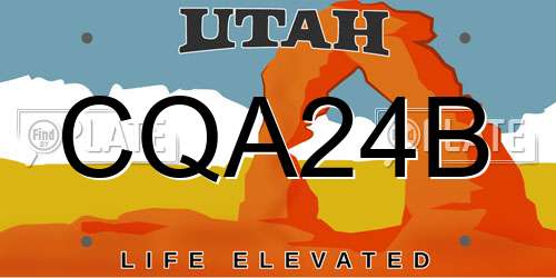 CQA24B Utah License Plate