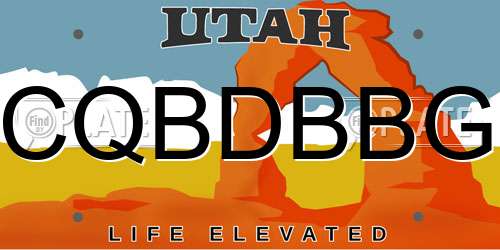 CQBDBBG Utah License Plate