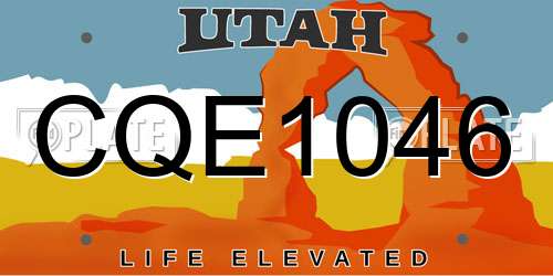 CQE1046 Utah License Plate