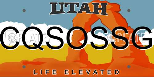CQSOSSG Utah License Plate