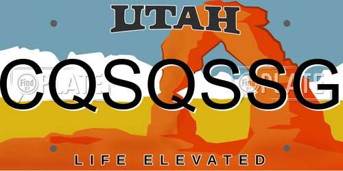 CQSQSSG Utah License Plate