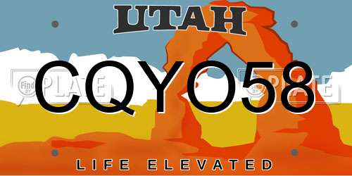 CQYO58 Utah License Plate