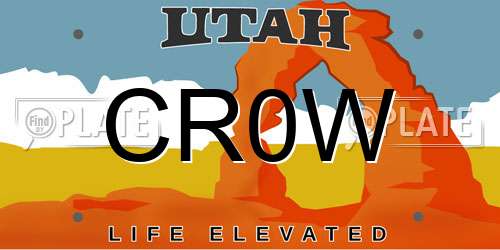 CR0W Utah License Plate