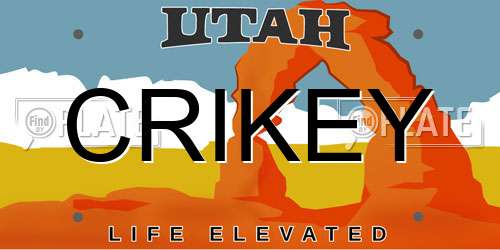 CRIKEY Utah License Plate