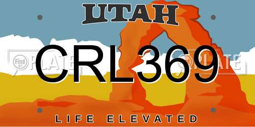CRL369 Utah License Plate