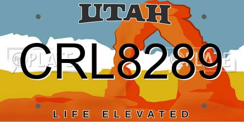 CRL8289 Utah License Plate