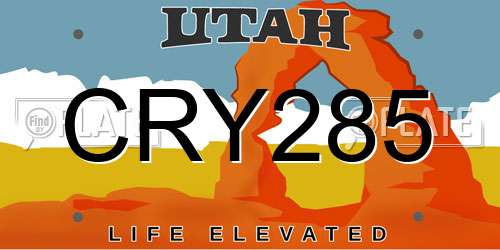 CRY285 Utah License Plate