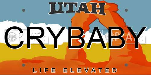 CRYBABY Utah License Plate