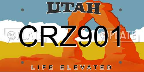 CRZ901 Utah License Plate